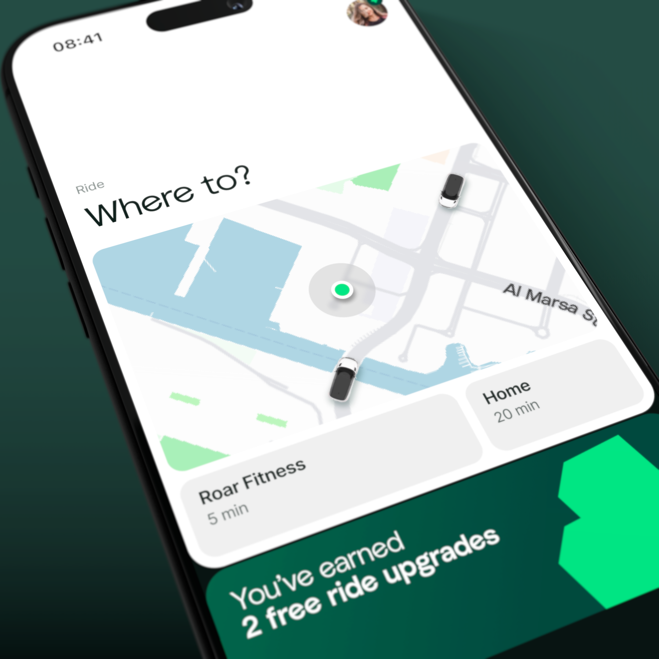 Booking a ride from the places you go