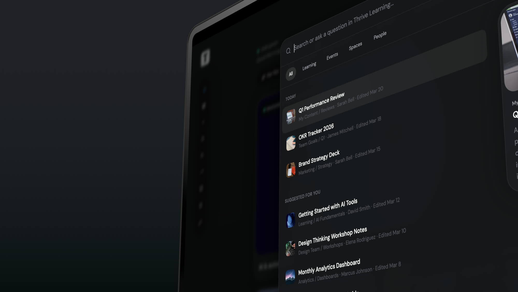 Search across the platform on desktop